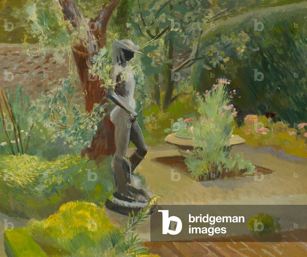 Die Gartenstatue (Donatello's David), um 1950 (öl auf leinwand)
