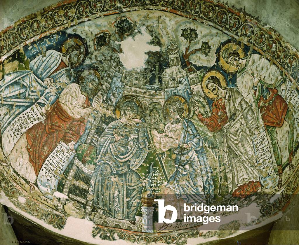 Immagine di Dipinto "Arte copta: Annunciazione tra quattro profeti - Deir Suriani" 1255 di Coptic