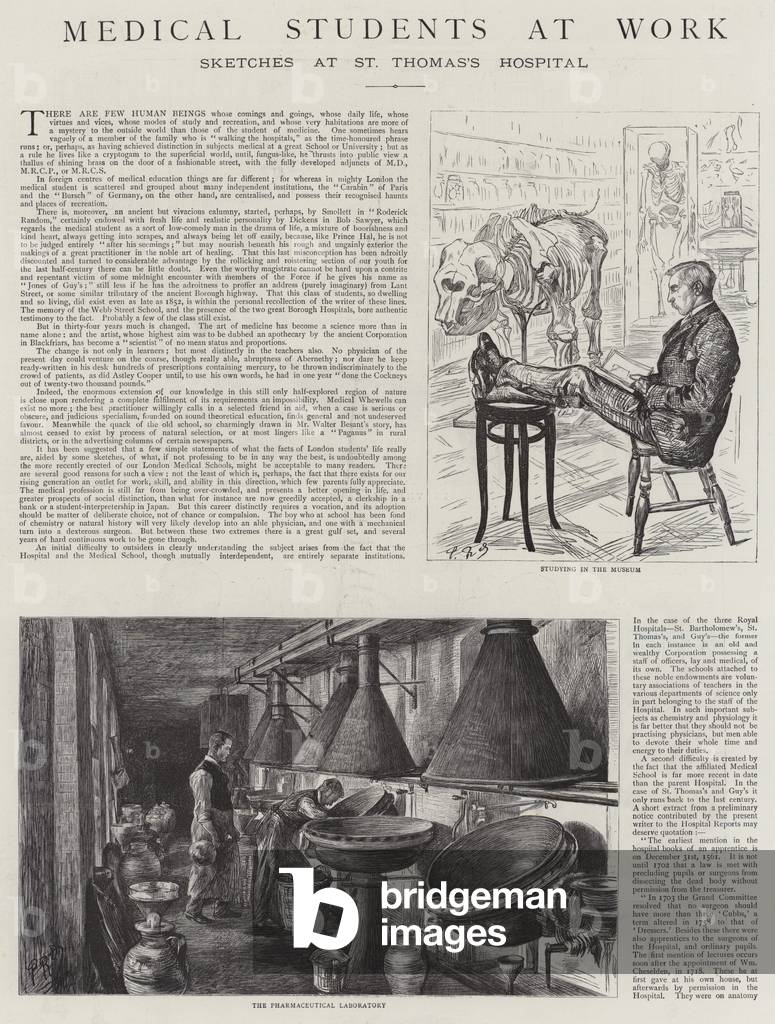 "Medizinstudenten bei der Arbeit (Gravur)" von Charles Paul Renouard