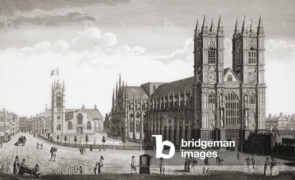 North West View of Westminster Abbey and St. Margaret's Church.