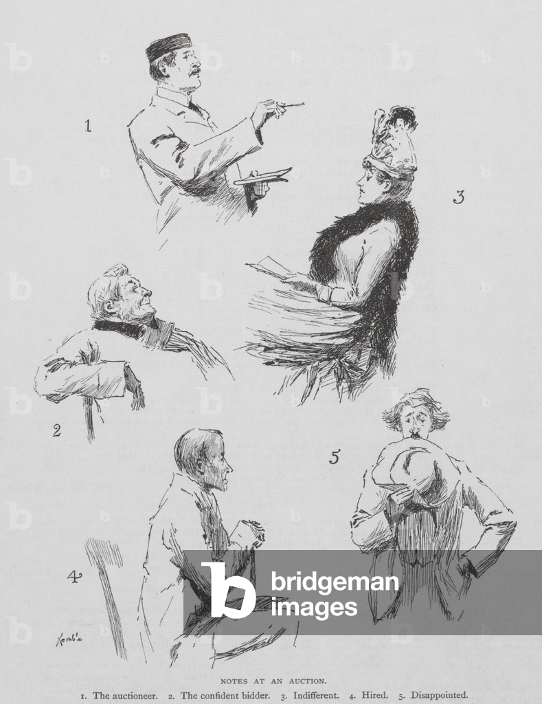 Bild von Druck "Notizen bei einer Auktion (litho)" 1801 von American School