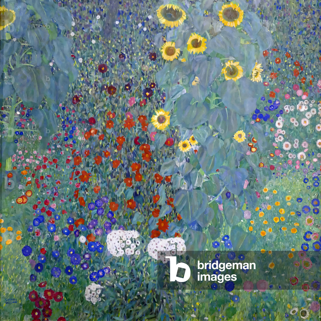 image-of-cottage-garden-with-sun-flowers-1907-painting-by-klimt