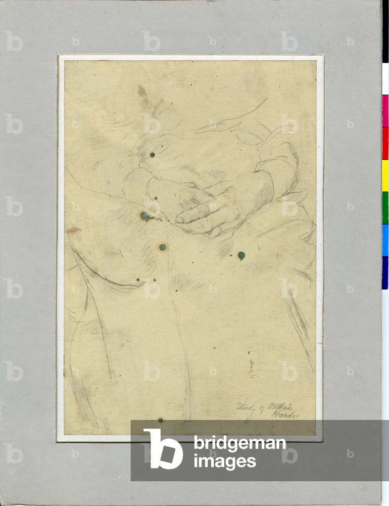 Image of Drawing depicting Study of Mother’s Hands (pencil on paper) by William George Gillies