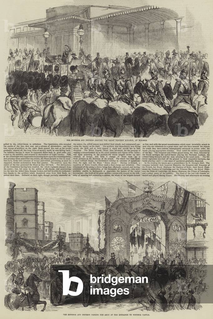 Royal Visit of Napoleon III (engraving) by English Artist, b/w