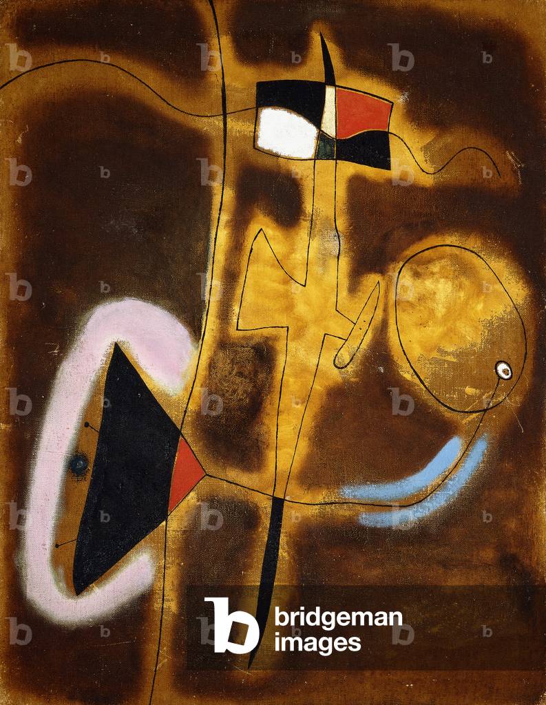 Der Flug des Vogels auf der Ebene I; Le Vol de L'oiseau sur la Plaine I, 1939 (Öl auf Leinwand)