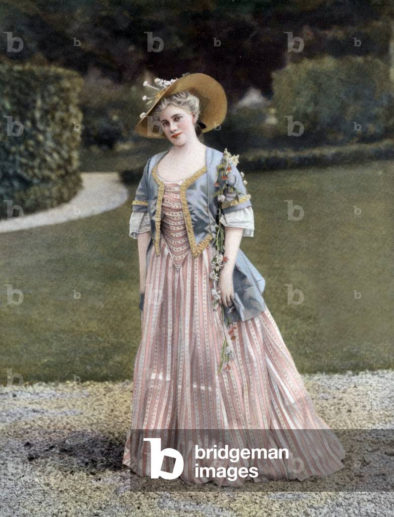 Jeanne Rolly als Mme de Merteuil im Stück Gefährliche Liebschaften, aus "Le Theatre" Dezember 1907
