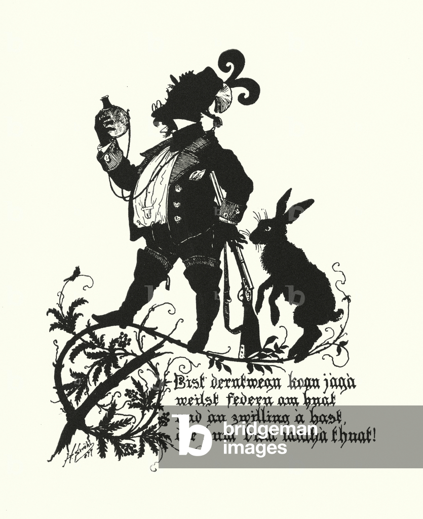 Bild von Druck "Scherenschnitt von Hugo Strohl (Litho)" 1801 von Hugo Gerard Strohl