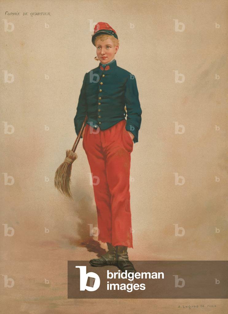 "Corvee de Quartier (cromolito)" 1801 di French School