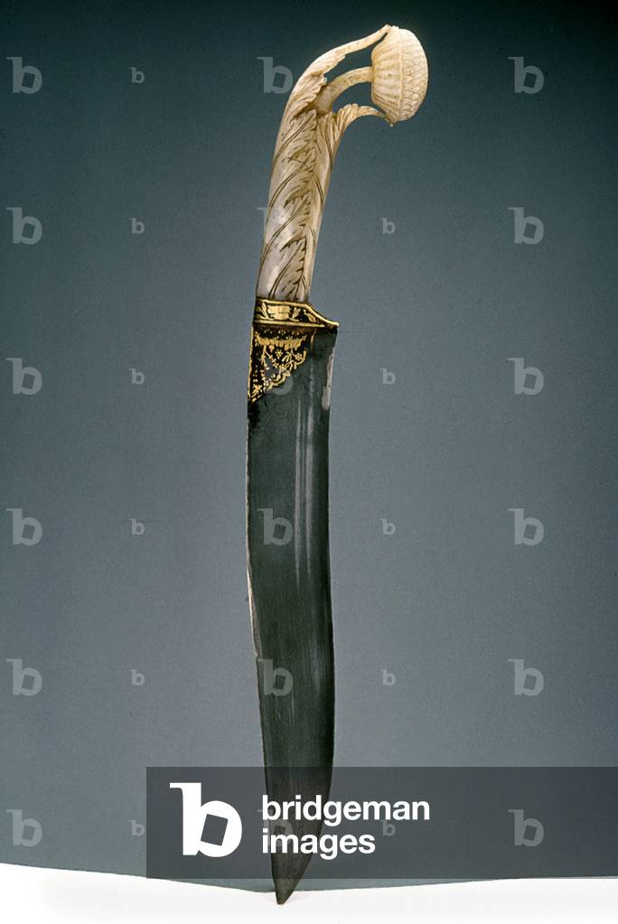 INDIAN DAGGER Dagger with a decorated ivory hilt. From the royal armory ...