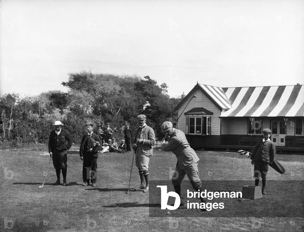 Image of Victorian golfers, Burnham And Berrow Golf Course, Somerset