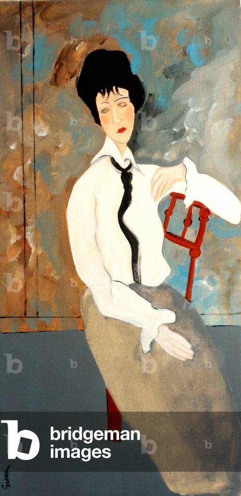 Immagine di Dipinto "Modigliani Donna con Camicetta Bianca" 2016 di Susan Adams