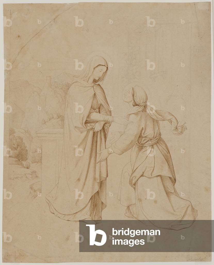 The Visitation, 1829 (penna e marrone sopra grafite)
