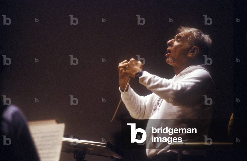 Bild von Fotografie "Leonard Bernstein" 1989 von Marcello Mencarini