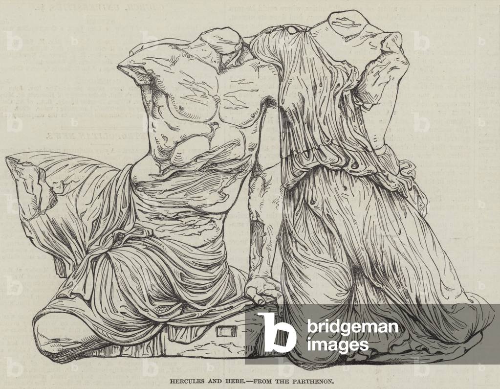 "Herkules und Hebe" von English School, b/w