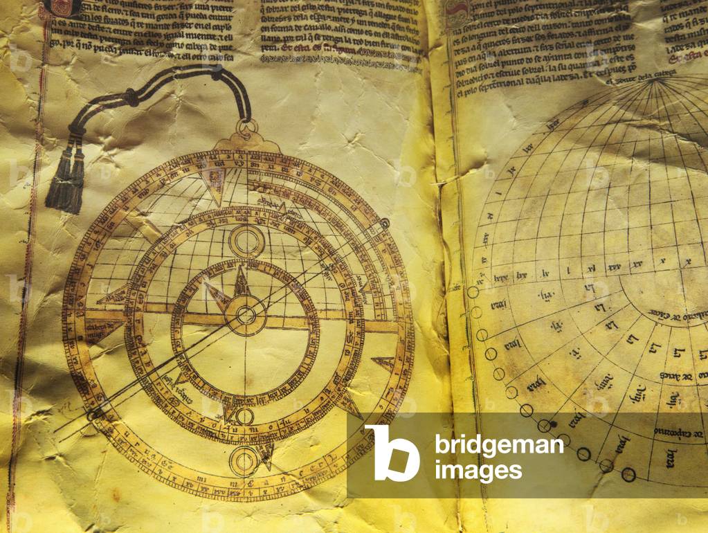 Reproduction d'une page du XIIIe siècle Livres sur la Connaissance de l'Astronomie par Alfonso X, connu sous l