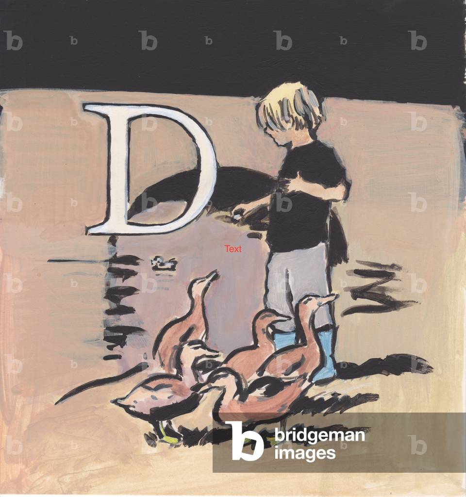D is for Ducks, 2014 (acrylic on card)