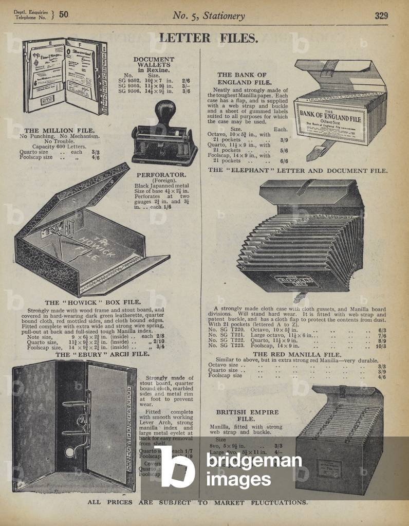 Seite aus dem Armee- und Marine-Store-Katalog, 1939-40 (litho)