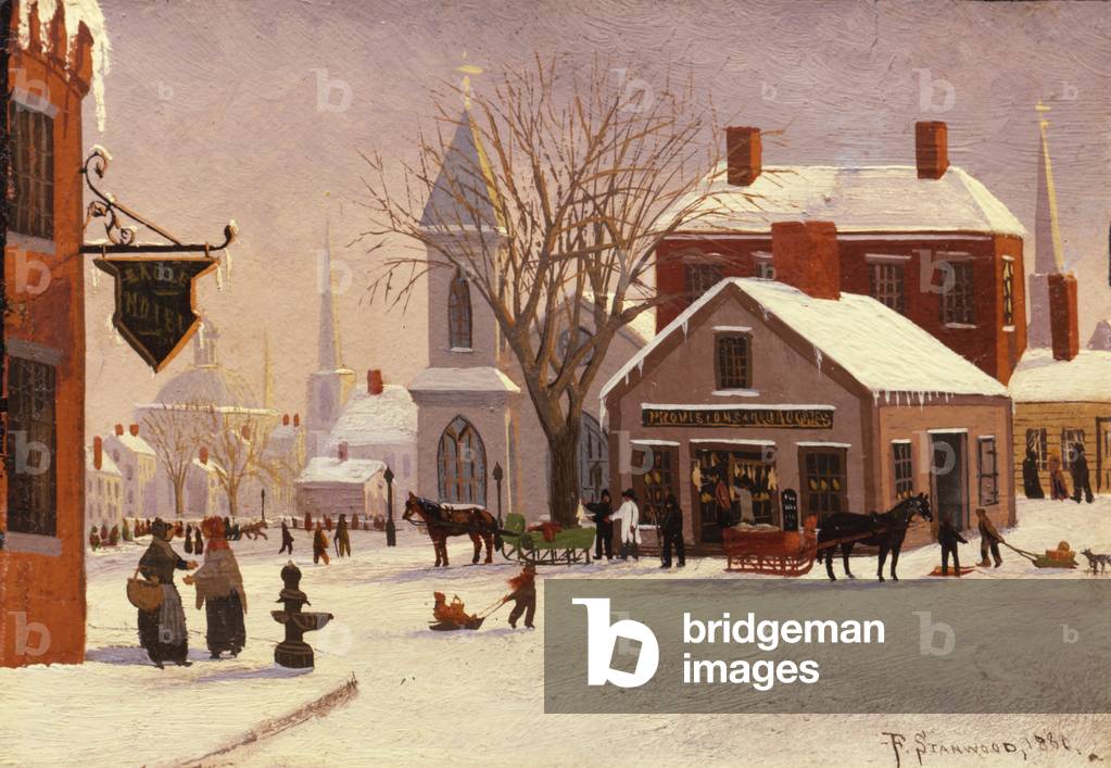 Image of Painting depicting Christmas in Connecticut 1880 by Franklin Stanwood