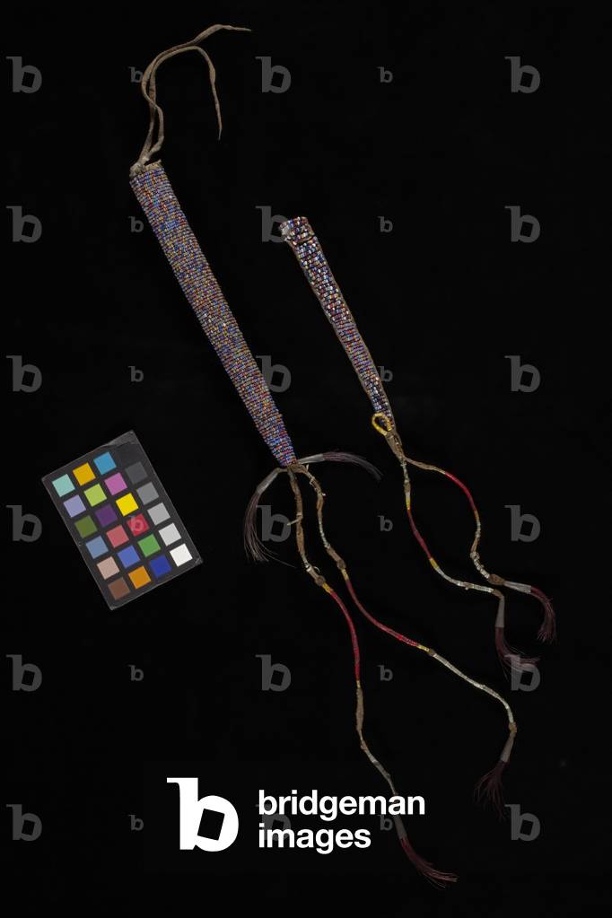 Handle/Club, after 1870s (leather, beads, horse hair tails)