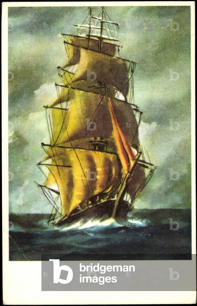 Bild von Druck "Künstler Segelschiff auf hoher See"
