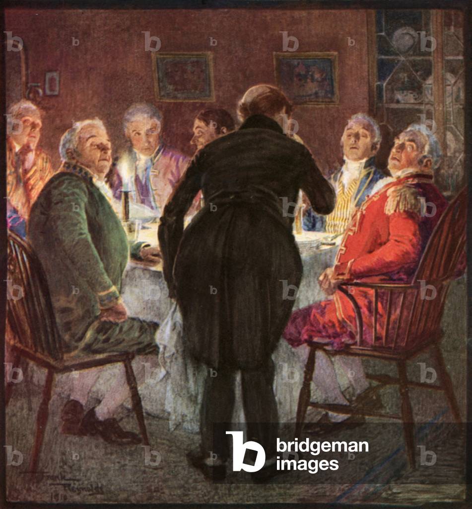 "Sam Weller besucht eine Select Soiree (Farblitho)" von Frank Reynolds, b/w