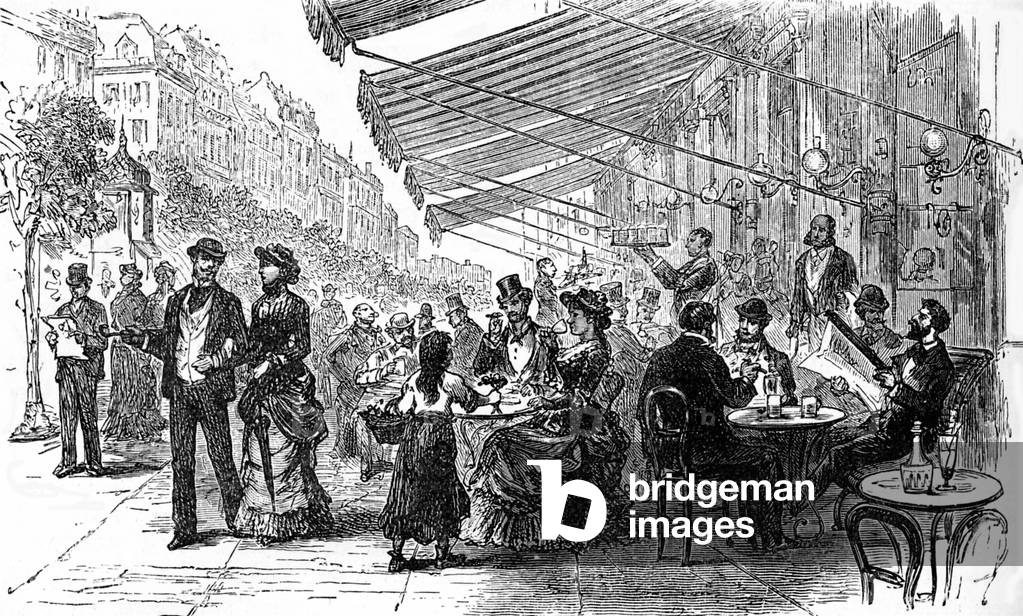 "Boulevard Montmartre" 1870, b/w