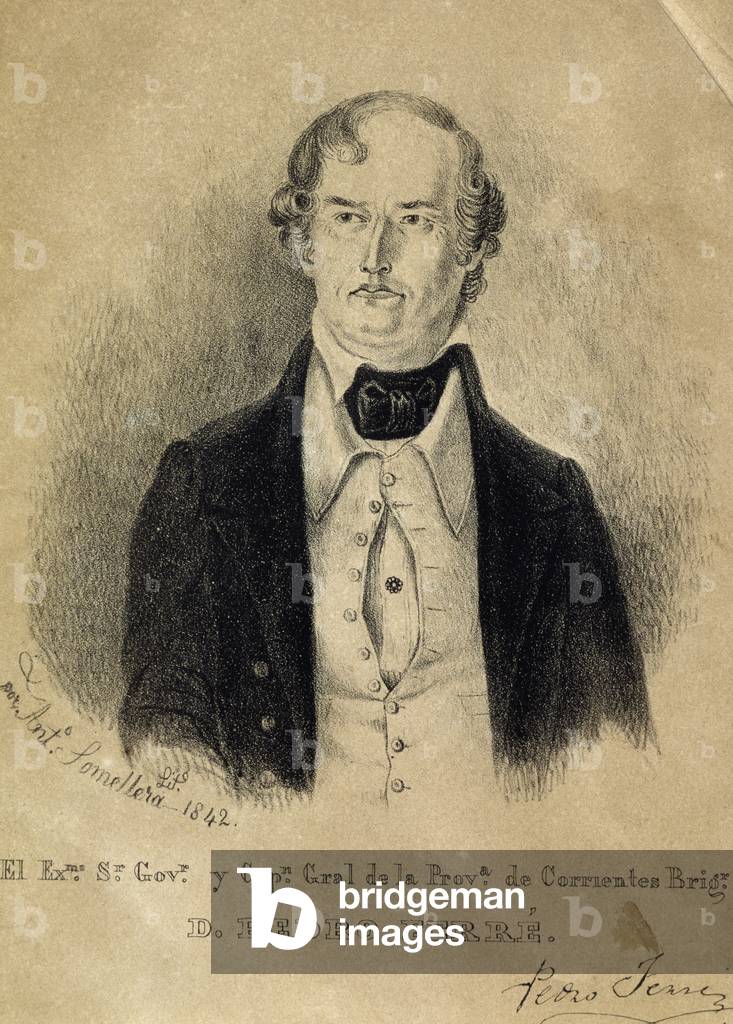 Portrait of Pedro Ferre' (Corrientes, 1788-Buenos Aires, 1867), Argentinean soldier and politician