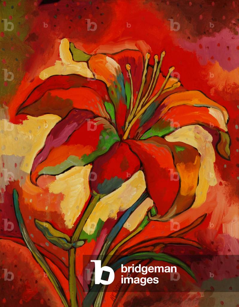 Day Lily, 1991 (casein)