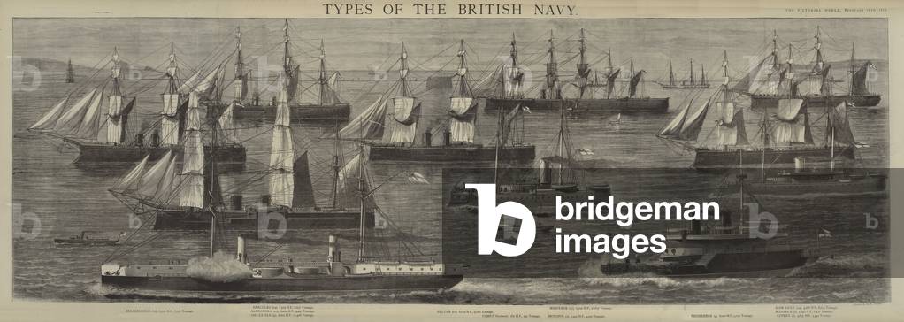 Types de la marine britannique (gravure) par English School