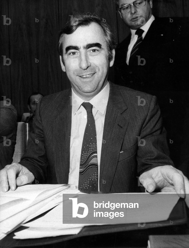 Image of Photography depicting Dr. Theo Waigel in the Bundestag in Bonn 1983