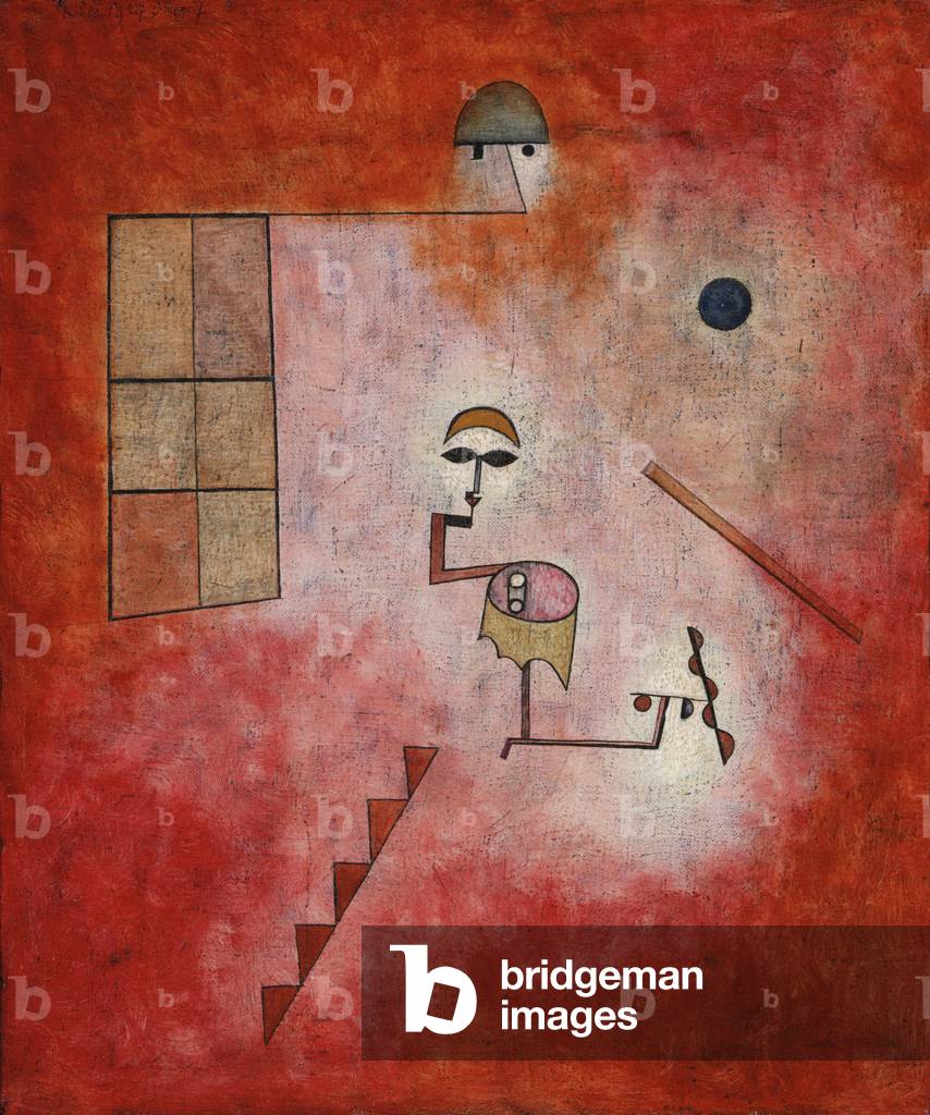 "Prestidigitator (Econjuring Trick) 1927 (olio & w/c su tessuto)" 1927 di Paul Klee