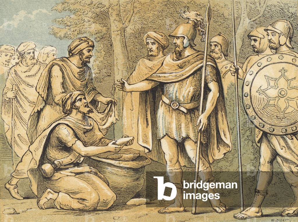 Bild von Gravur "Die Gideoniten (farbige Gravur)" von English School