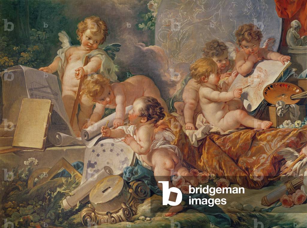 il incontro delle arti o i geni delle arti (particolare), 1761 (olio su tela)
