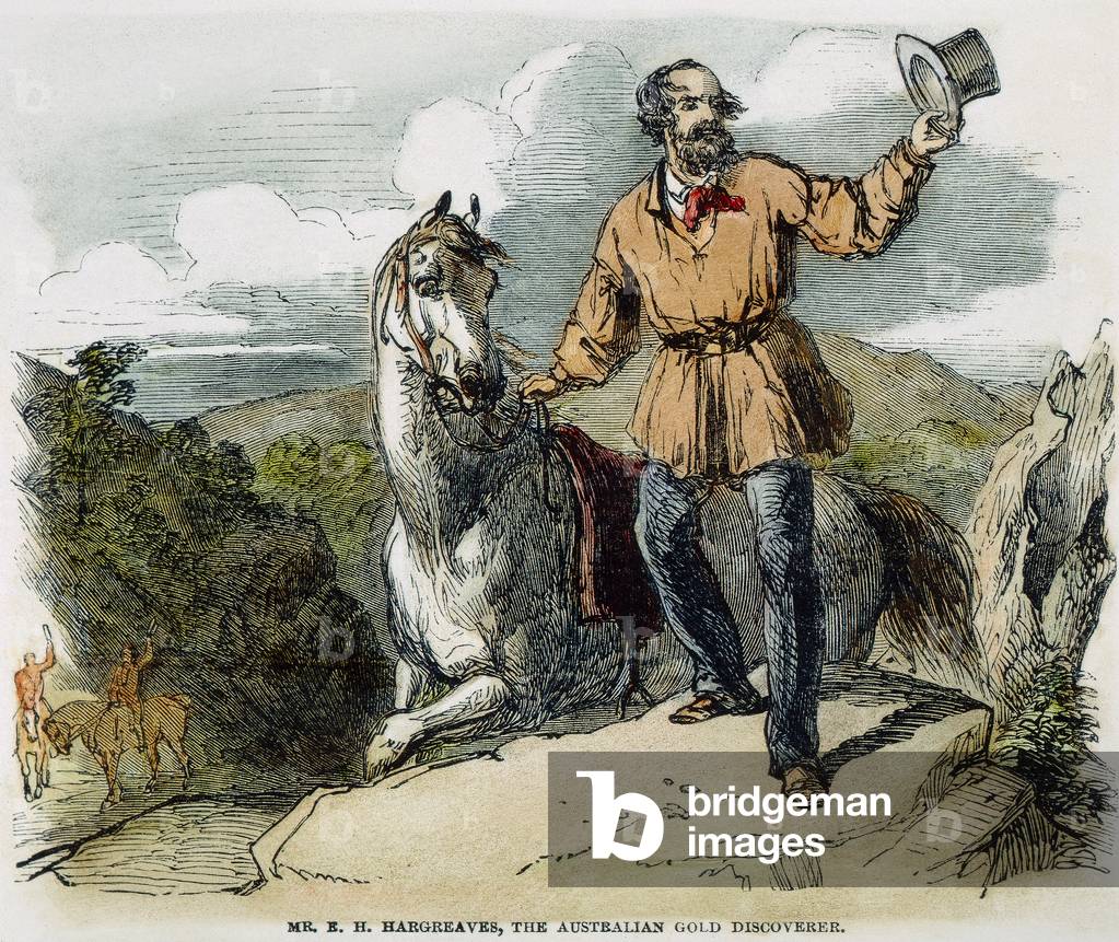 EDWARD HAMMOND HARGRAVES (18161891). Australian gold prospector. Wood engraving, 1851.