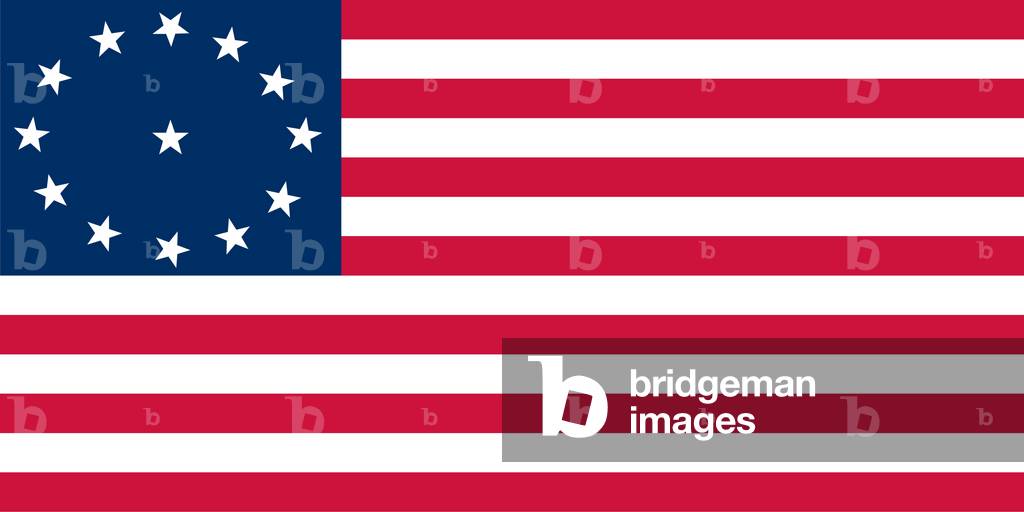 Historische Flagge der Vereinigten Staaten von Amerika. In der Schlacht von Cowpens, South Carolina, 17. Janua