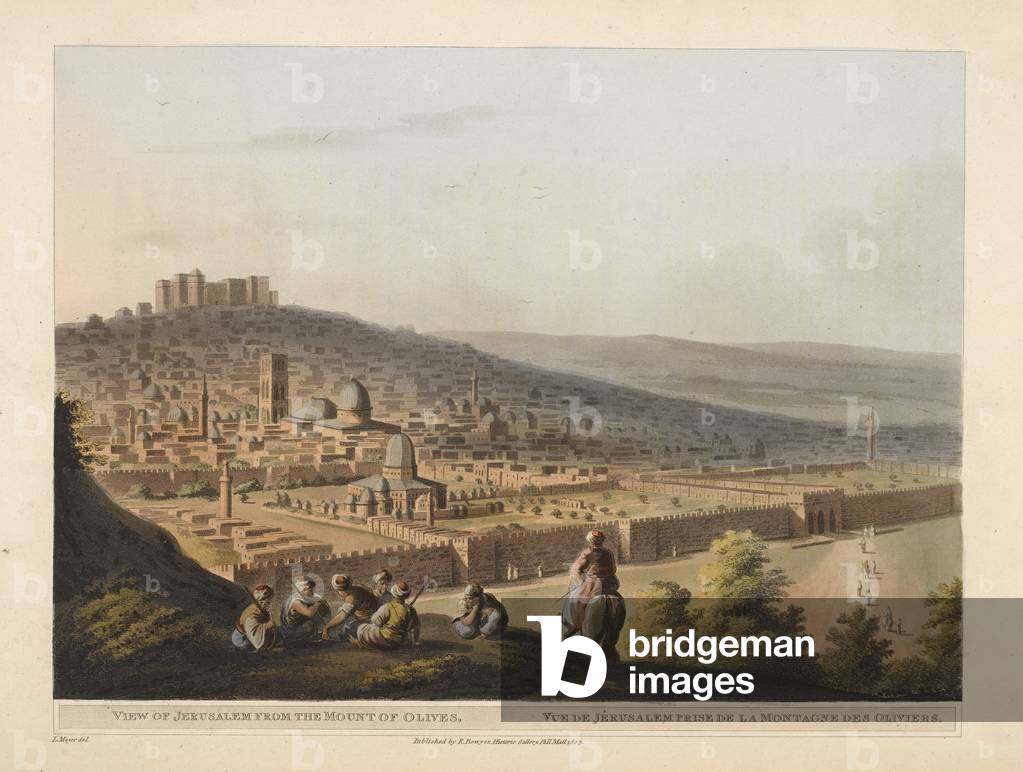 'Views of Jerusalem from the Mount of Olives'., b/w