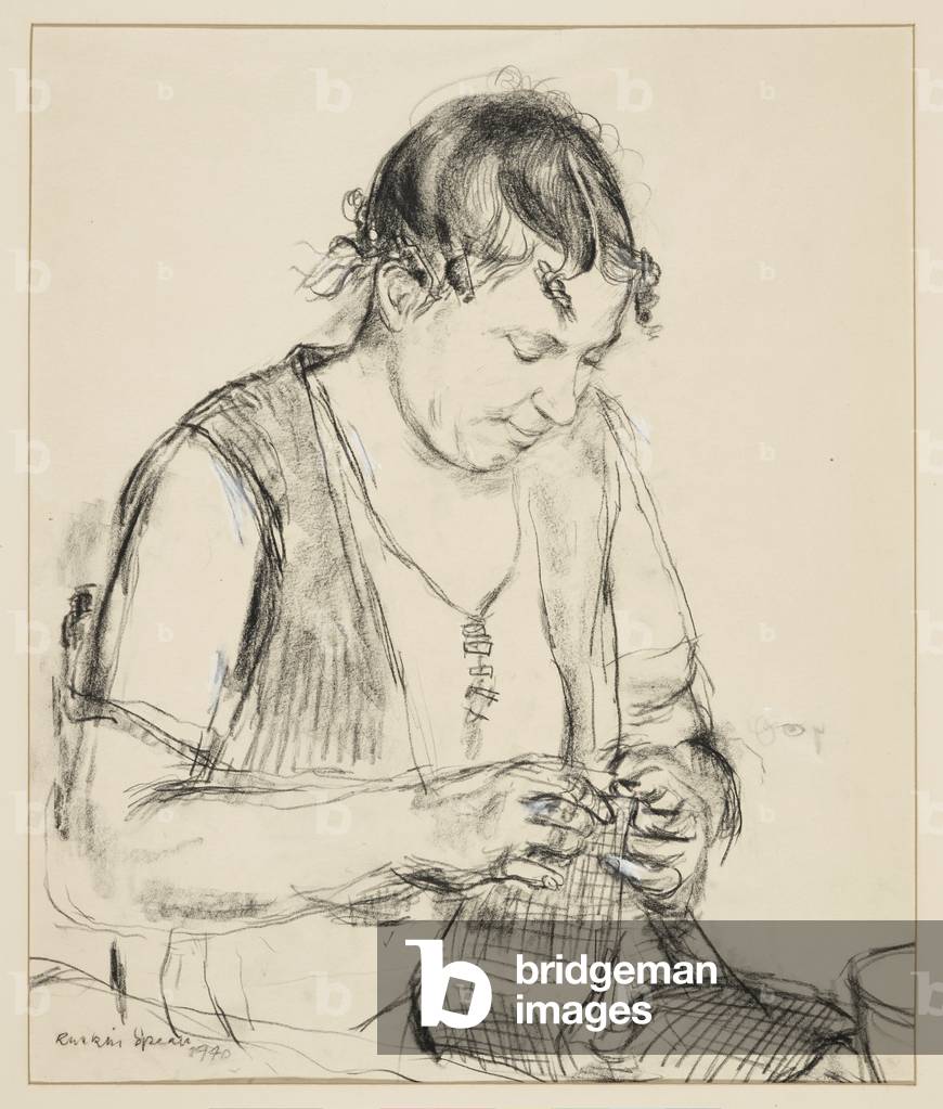 Sewing, 1940 (gesso nero su carta)