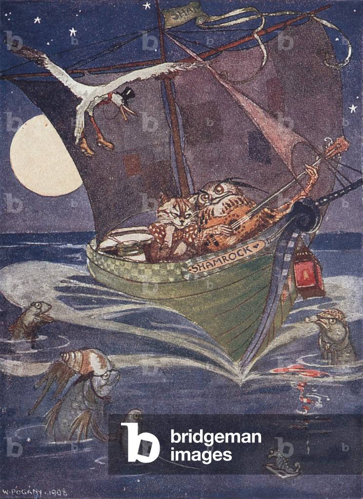 The Owl and the Pussy cat Book Plate, UK, 1900s