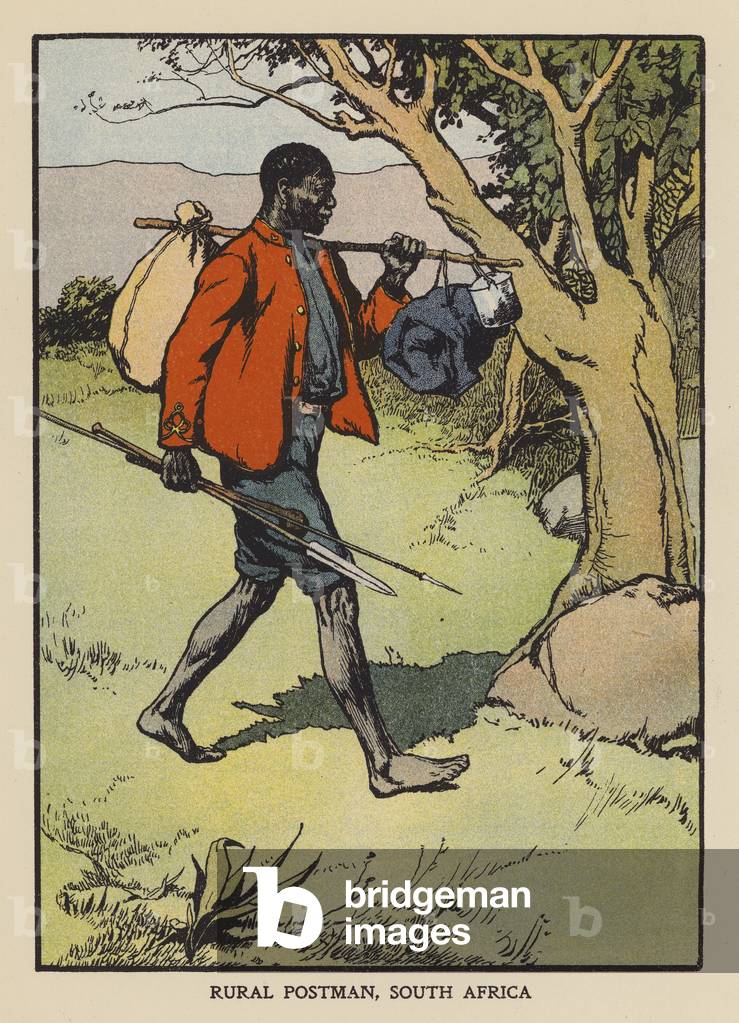 Rural Postman, Südafrika (Farblitho)