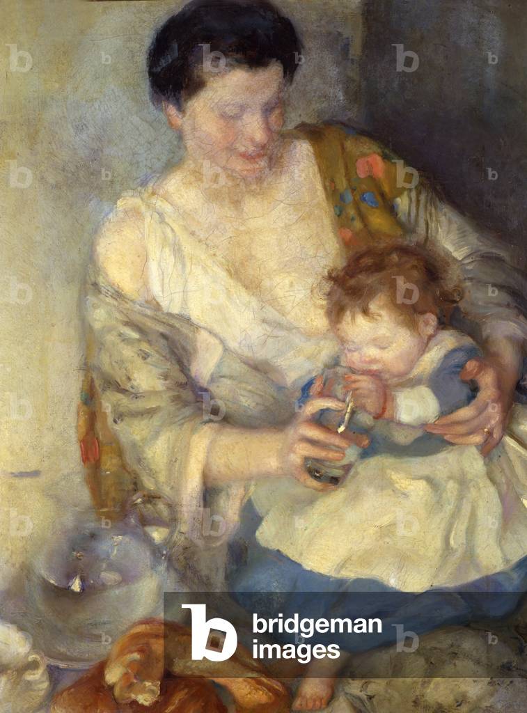 Immagine di Dipinto "Figure - madre e bambino (olio su tela)" di Armando Spadini