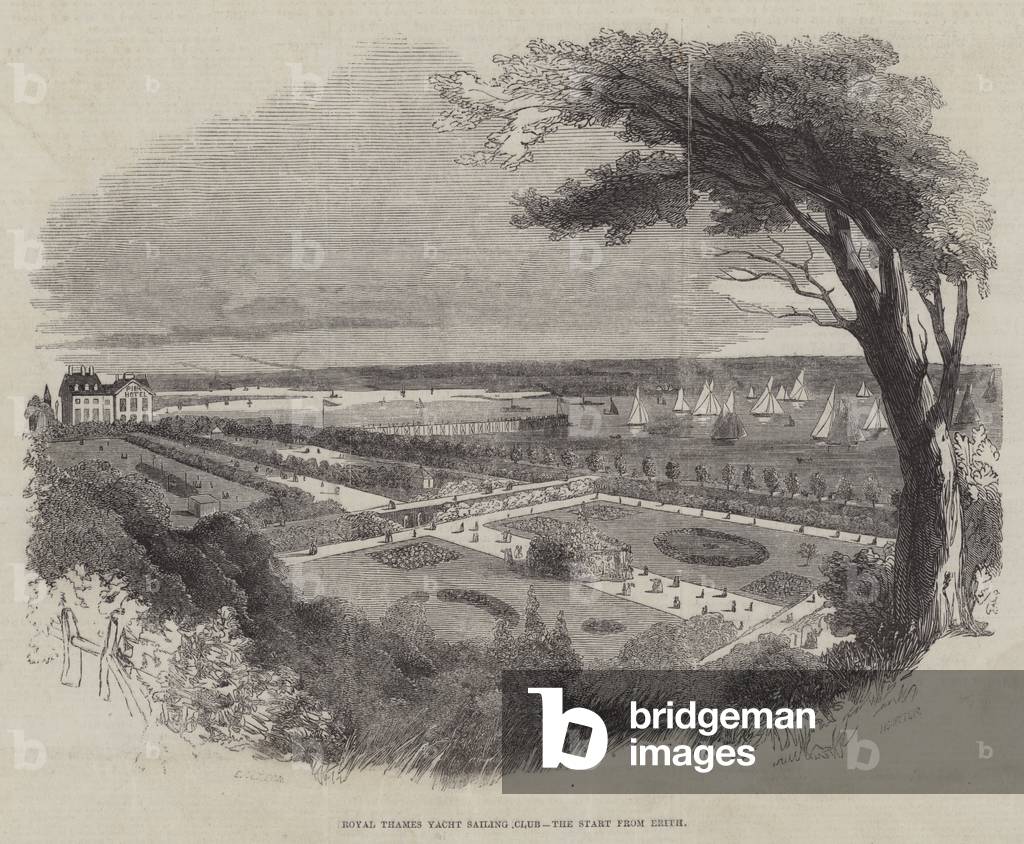 "Royal Thames Yacht Sailing Club" 1847 von English School, b/w