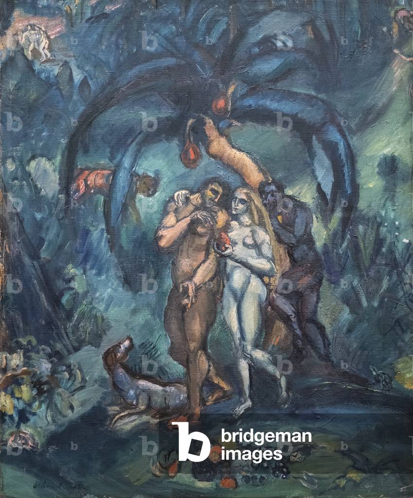 Temptation (Adam und Eva), 1910 (Öl auf Leinwand)