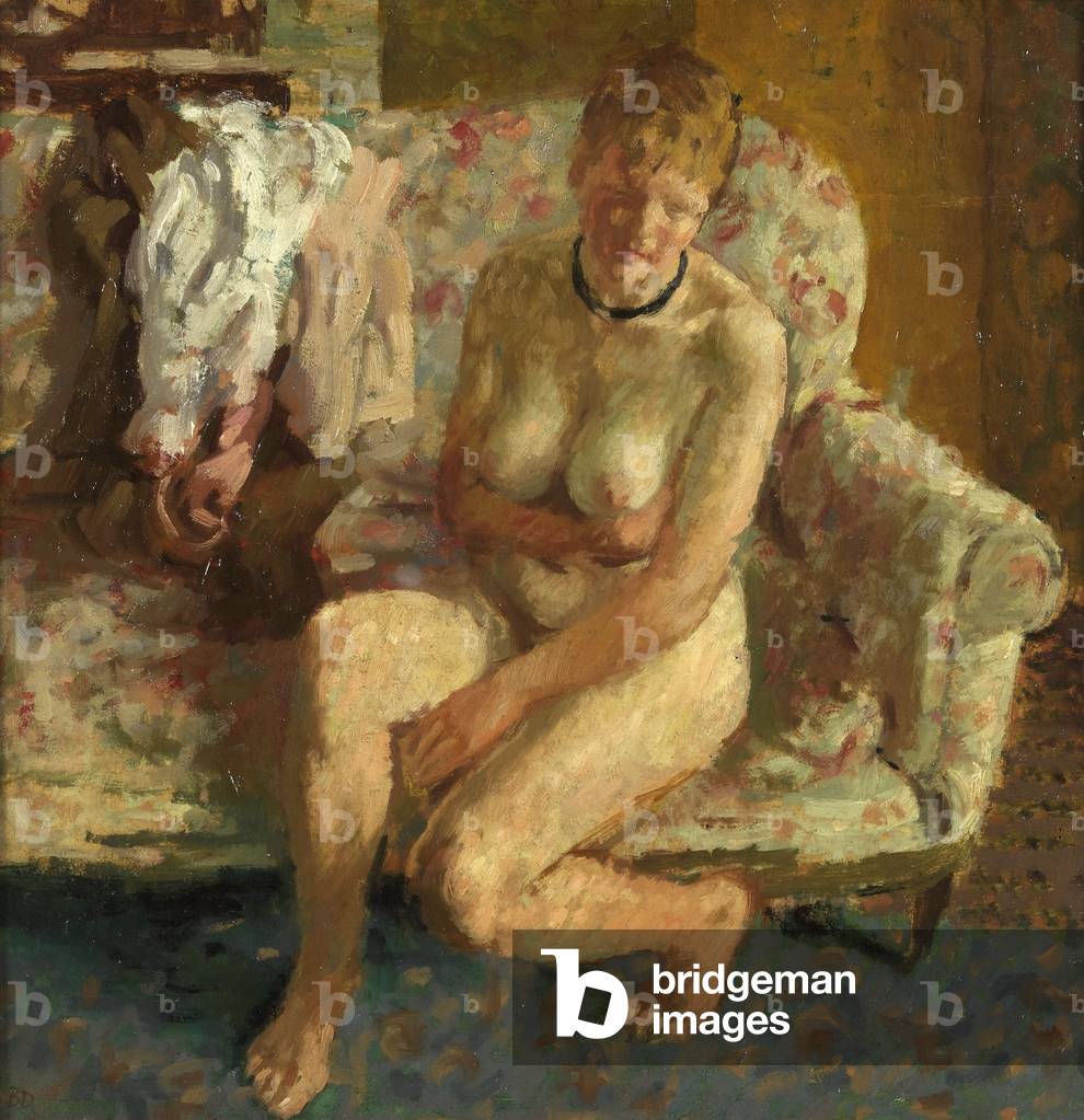 Auf dem Sofa, 1948 (Öl auf Karton)