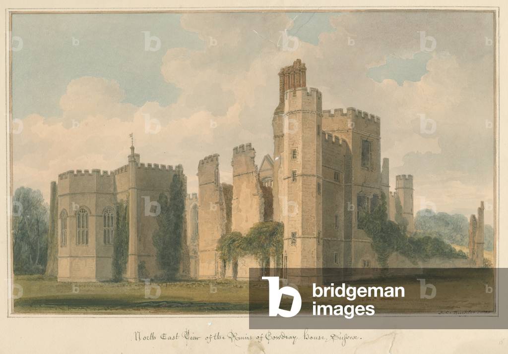 Image of Drawing depicting Sussex - Cowdray House 1825 by John Chessell Buckler