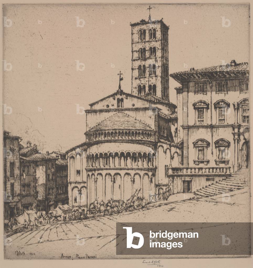 Arezzo, Piazza Vasari, 1924 (incisione)