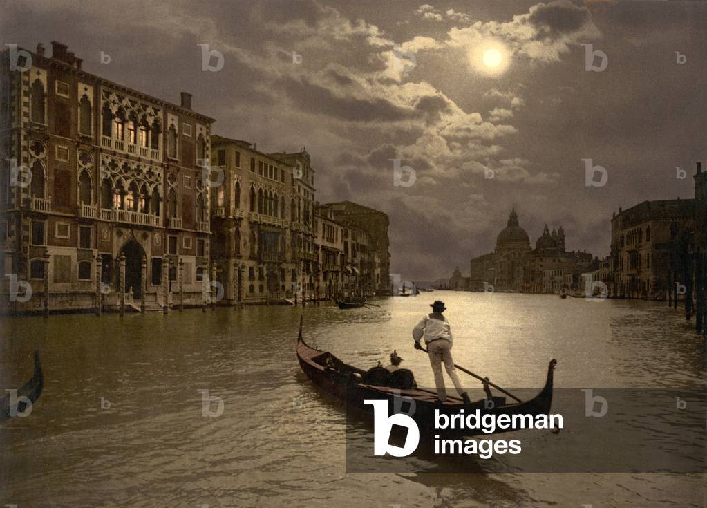 Immagine di Fotografia "Gondola sul Canal Grande di Moonlight" di Detroit Publishing Co.