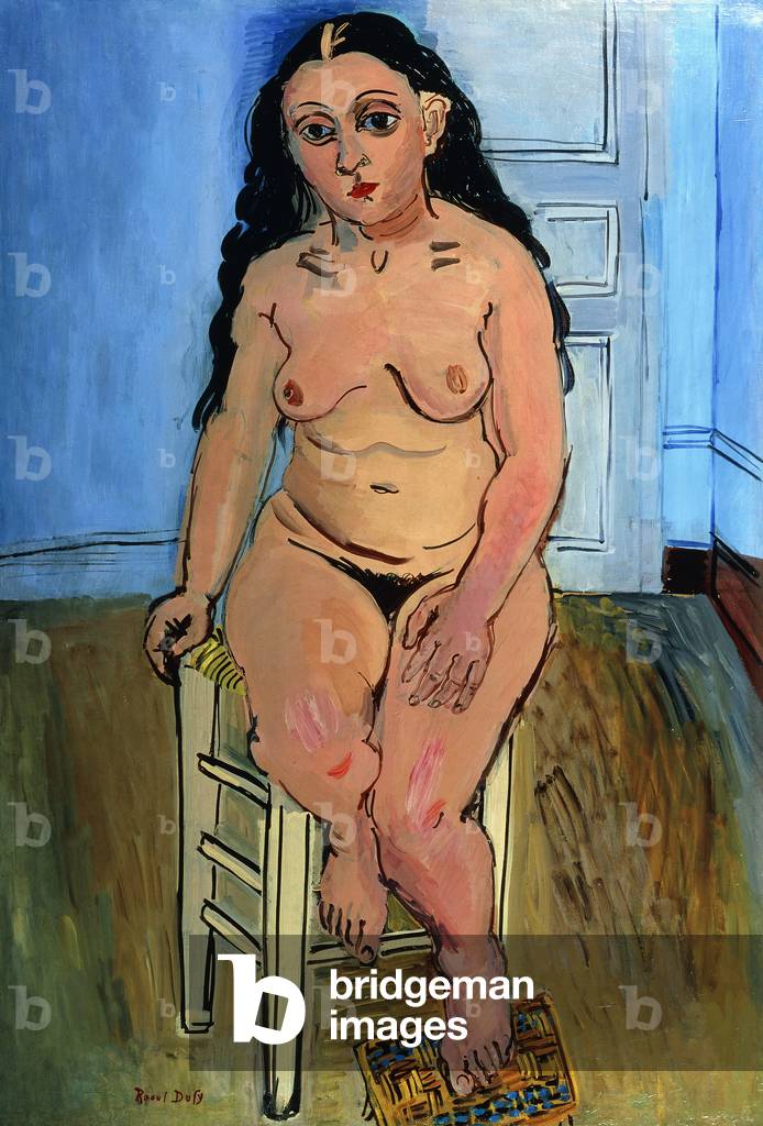 Nackte Frau auf Hocker; Femme Nue au Tabouret, 1932 (Öl auf Leinwand)