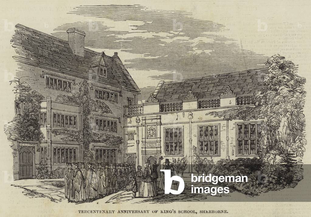 Tercentenary Anniversary of the Foundation of the King's School by English Artist, b/w