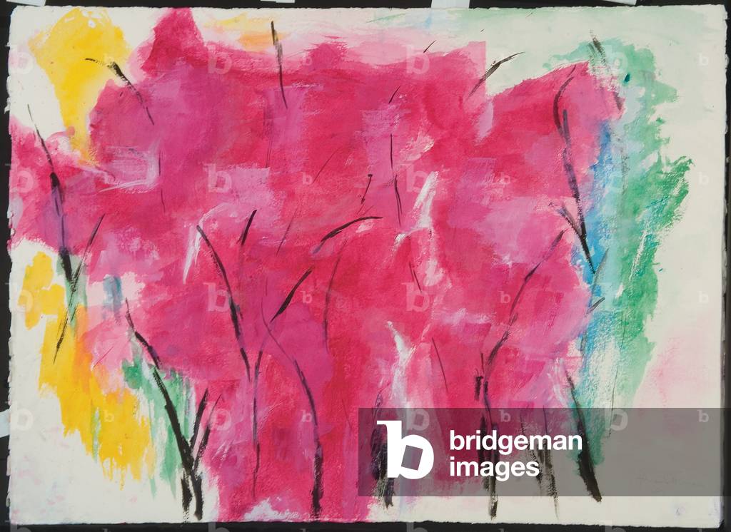 Alberi di tulipani in fiore, 1964 (acquerello su carta)