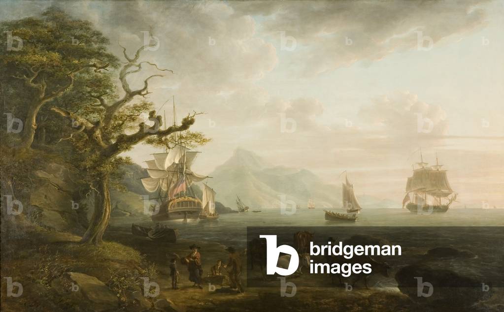 Immagine di Dipinto "Una vista di Nevis da st Kitts" 1790 di Nicholas Pocock
